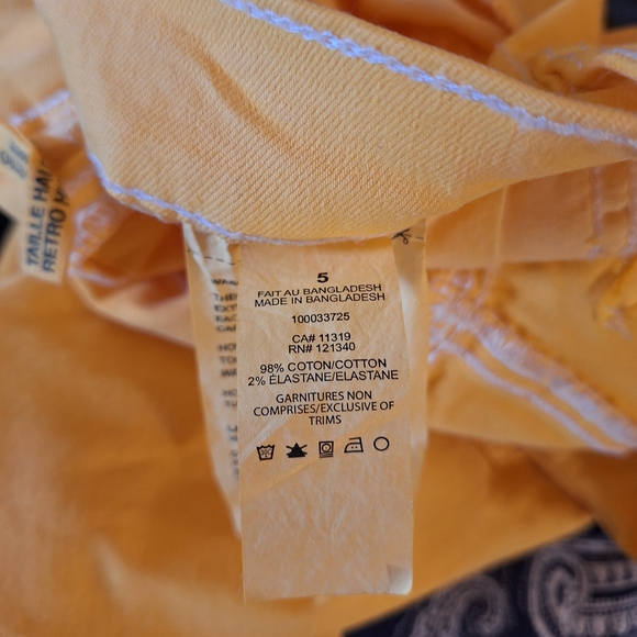 Garage Yellow High Waist Distressed Frayed Hem Jean Sz 5 Very Good Condition - Picture 5 of 5